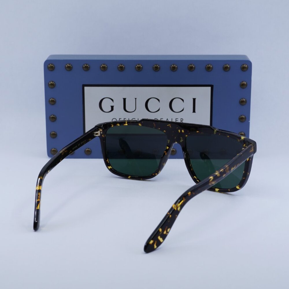 Gucci GG1039S 002 Square Sunglasses - Havana\Green - Picture 4 of 11